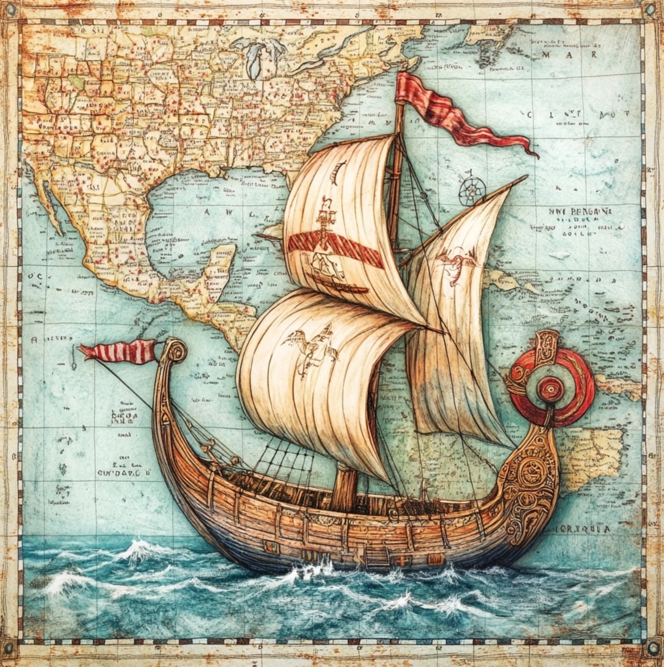 Viking Ship on Gulf of Mexico