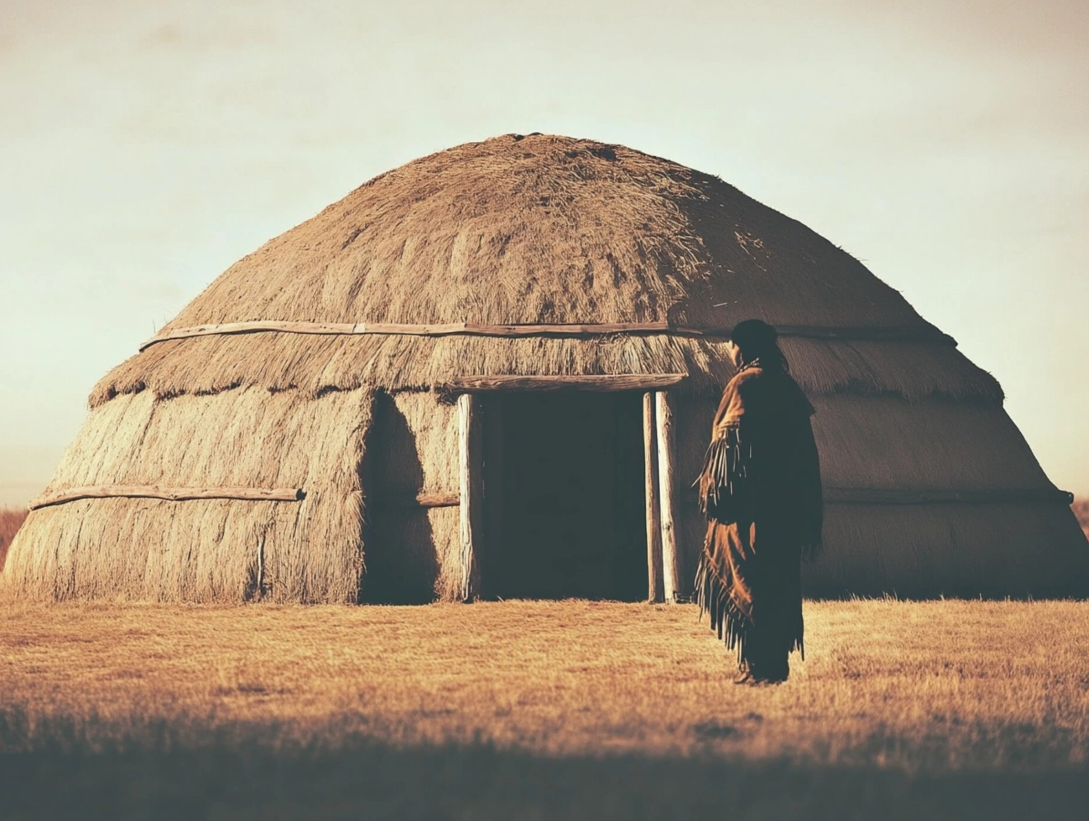 Earth-lodge-with-Indian